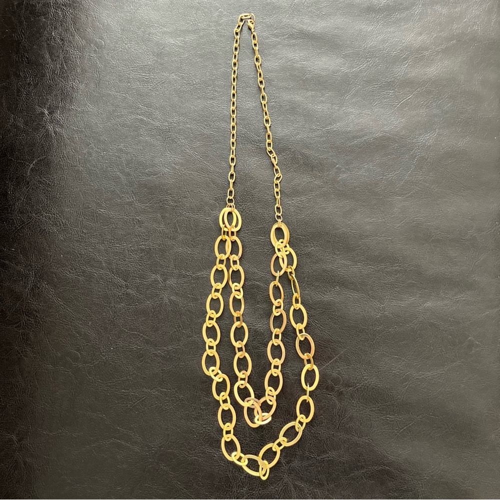 GOLD TONE DOUBLE CHAIN NECKLACE